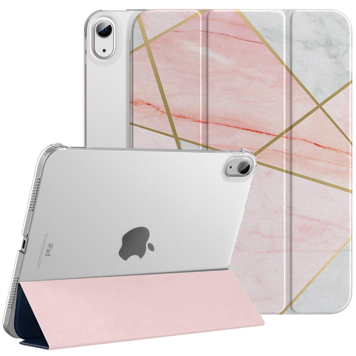 iPad 第11世代 第10世代 ケース 20 25/20 22 11インチ Dadanism 11gen A16/10thgen 10.9インチ 20 25年新モデル アイパッド用 タブレットケース オートスリープ 三つ折り スタンド PU+PC 耐久 Apple Pencil対応 カバー Triangle Marble Pink