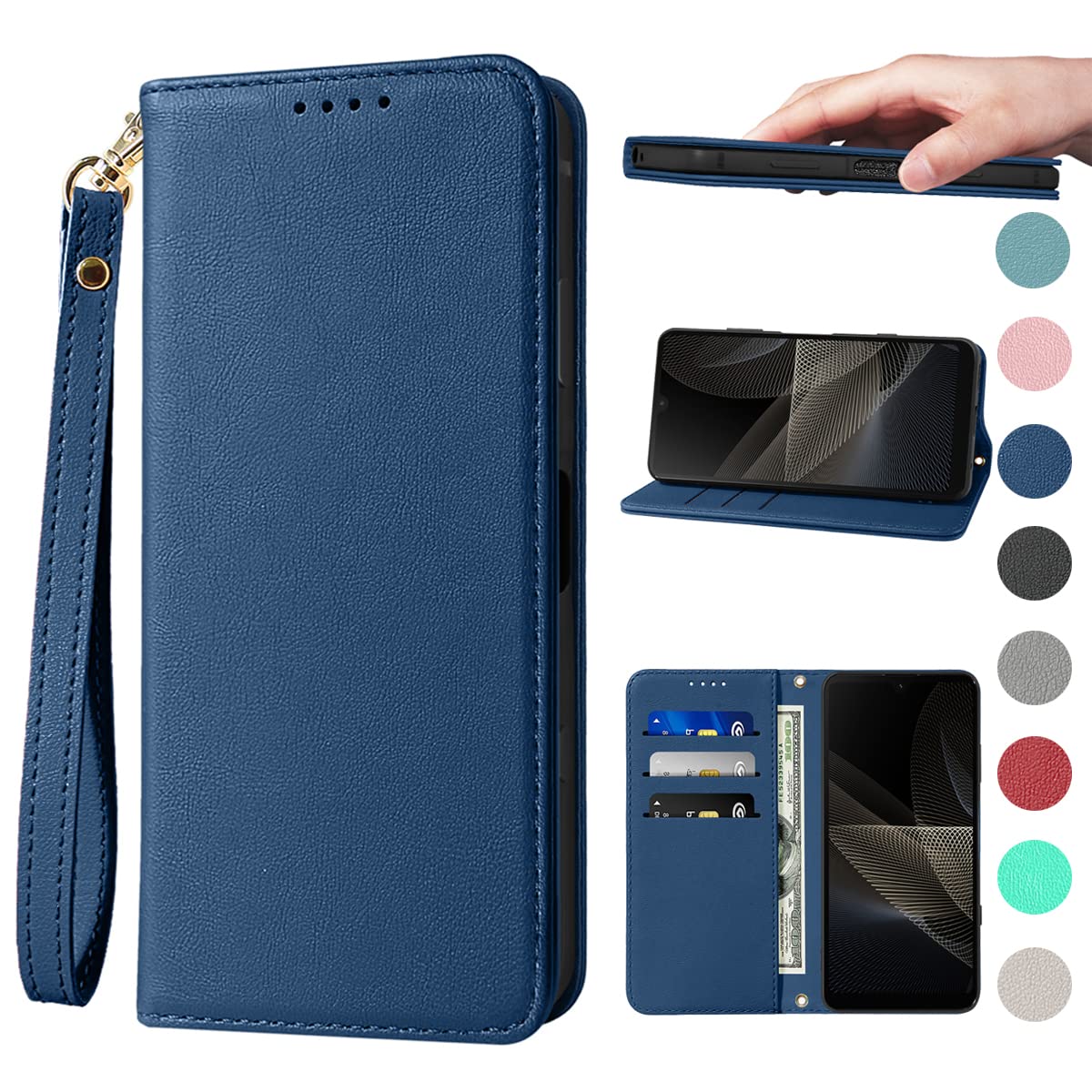 Xperia 1VII ケース 手帳 高質PUレザー Xperia 1VII カバー ケース 手帳型 エクスペリア 1 VII 携帯カバー 耐衝撃 皮革 内蔵マグネット開閉式 ベルトなし スマホケース おしゃれ カードポケット スタンド機能 便利 スプラット同梱 携帯ケース ブラック