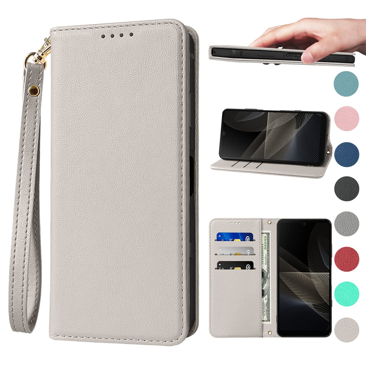 Xperia 10VII ケース 手帳 高質PUレザー Xperia 10VII カバー ケース 手帳型 エクスペリア 10 VII 携帯カバー 耐衝撃 皮革 内蔵マグネット開閉式 ベルトなし スマホケース おしゃれ カードポケット スタンド機能 便利 スプラット同梱 携帯ケース ブラック