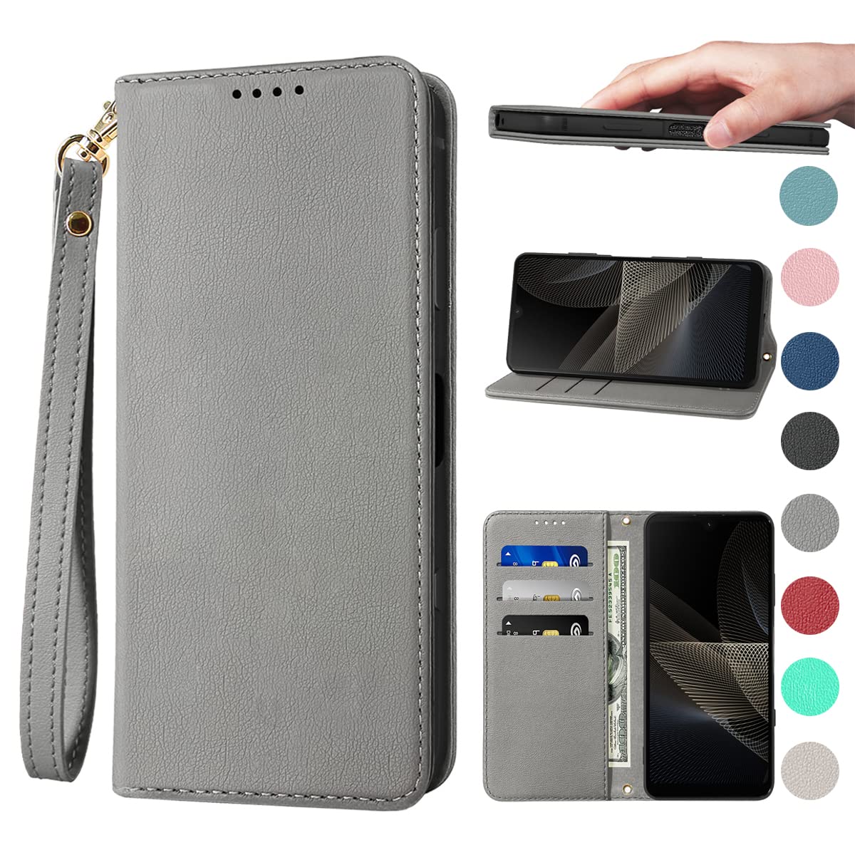 Xperia 1VII ケース 手帳 高質PUレザー Xperia 1VII カバー ケース 手帳型 エクスペリア 1 VII 携帯カバー 耐衝撃 皮革 内蔵マグネット開閉式 ベルトなし スマホケース おしゃれ カードポケット スタンド機能 便利 スプラット同梱 携帯ケース ブラック