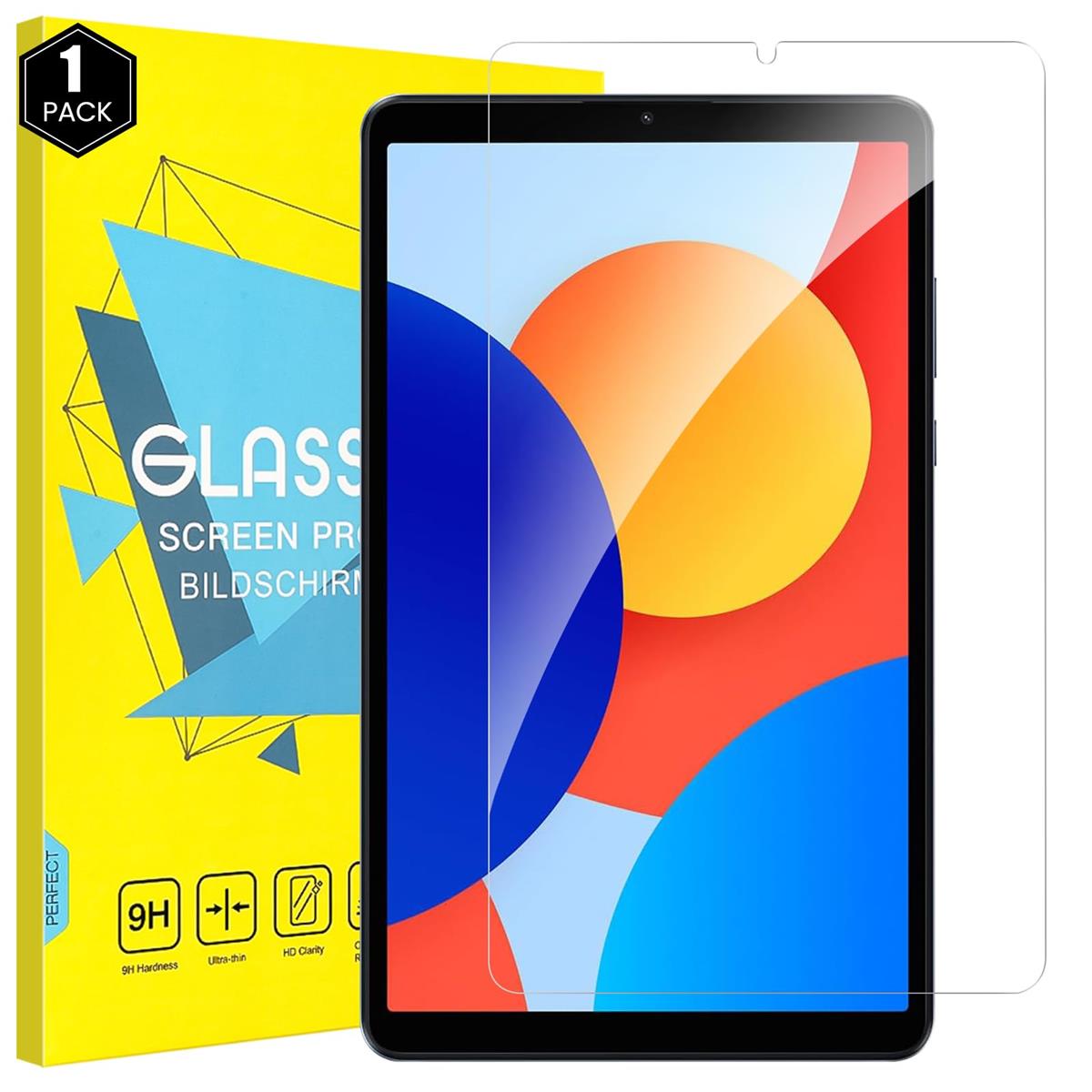 MoKo Redmi Pad SE 8.7インチ 20 24 ガラスフィルム 1枚セット Xiaomi Redmi Pad SE 8.7 用強化ガラス保護フィルム 3D全面保護 硬度9H 高透過率 気泡レス 耐衝撃 飛散防止 貼り付け簡単 指紋防止 透明