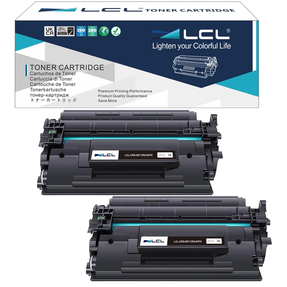 LCL Canon用 キャノン用 057 057H CRG-057 CRG-057H 3009C003 3010C003 互換トナーカートリッジ (2パック ブラック) 対応機種：キヤノン CANON LBP224 LBP221 MF457dw MF447dw レーザプリンタ