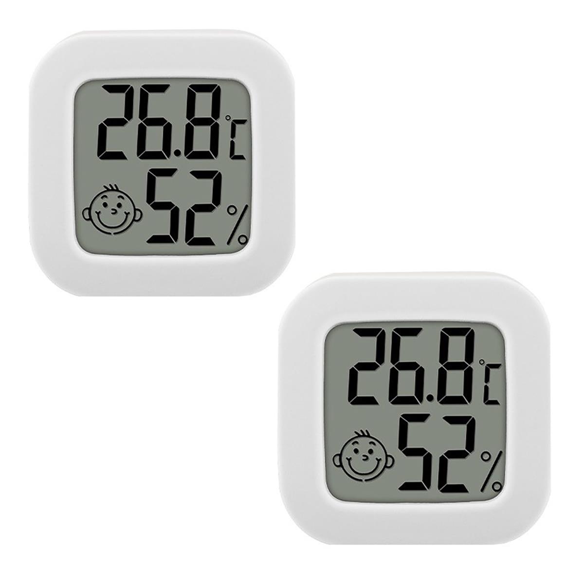 GOODCHI ミニデジタル温湿度計 温度・湿度管理 室内用 ベビールーム・ペット飼育・冷蔵庫対応 顔文字表示でお知らせ コンパクト設計
