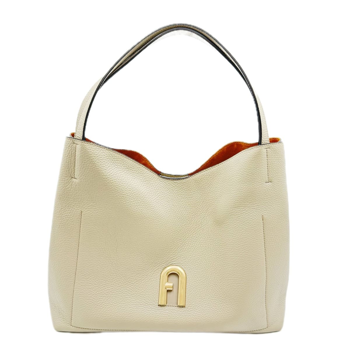 【中古】FURLA フルラ プリムラ ハンドバッグ グレージュ