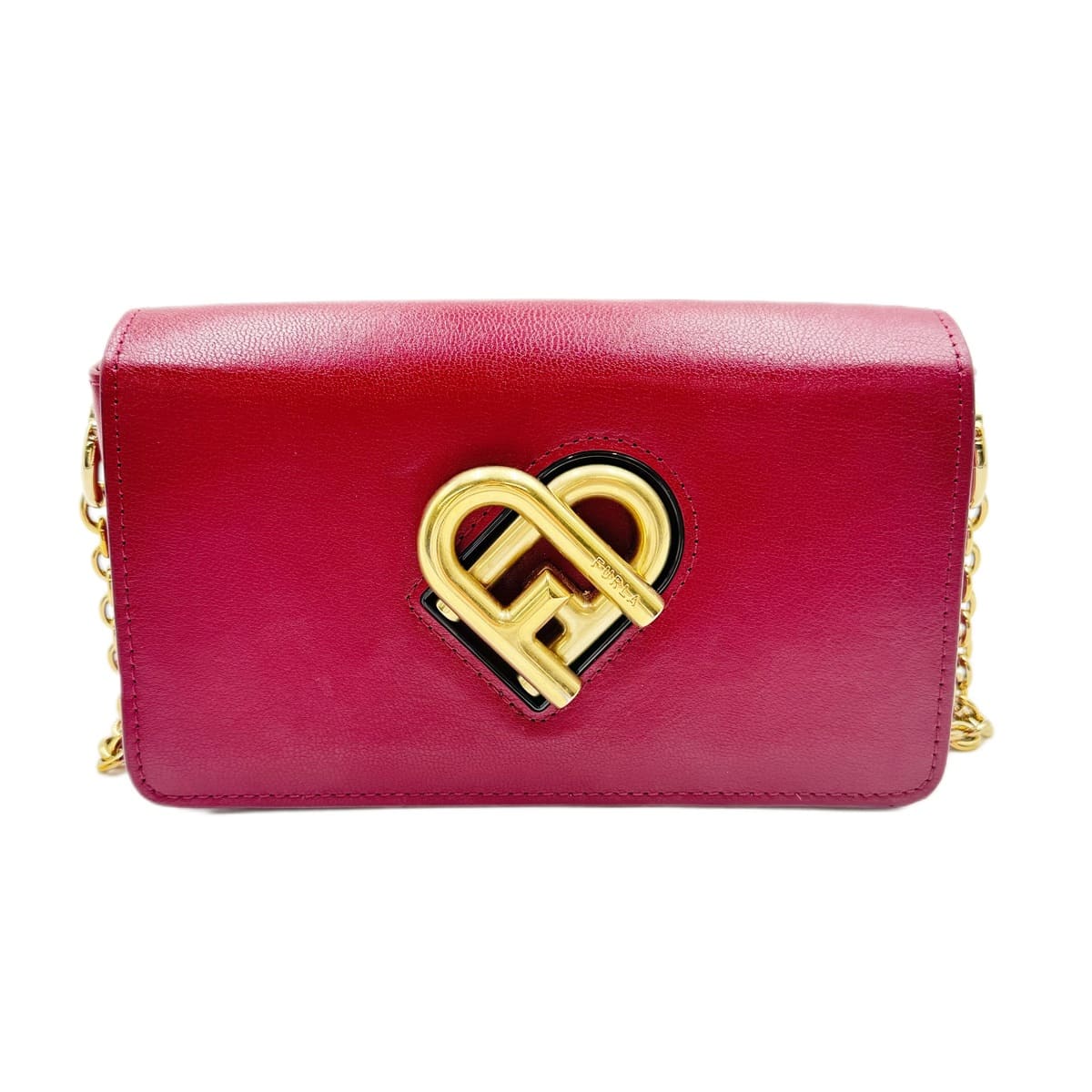 Furla - 【中古】FURLA フルラ My Joy チェーンショルダーバッグ レッド