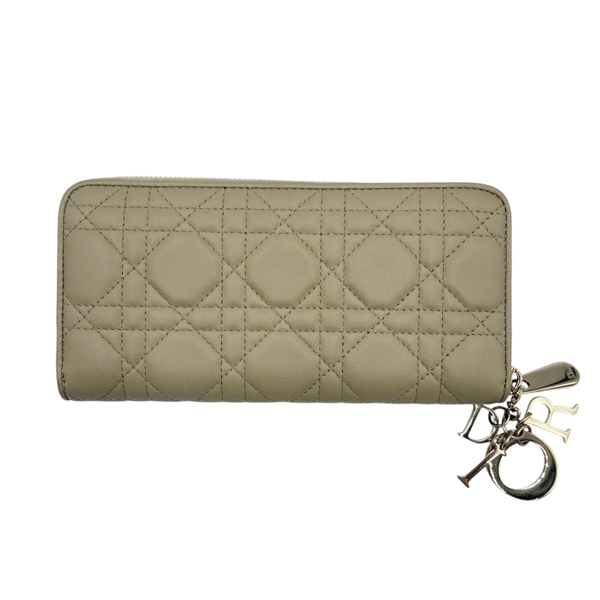 B, F, H, J, P, W - 【中古】DIOR ディオール カナージュ ウォレット ラムスキン ベージュ S00070NMJ