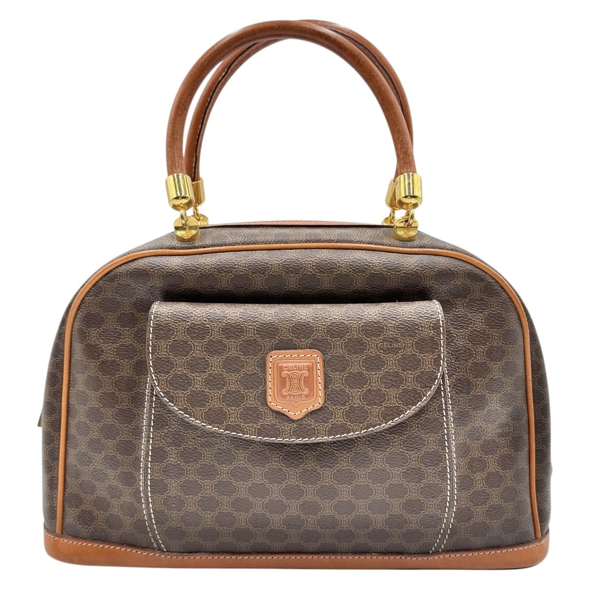 VANESSA BRUNO - 【中古】CELINE セリーヌ ハンドバッグ マカダム ブラウン
