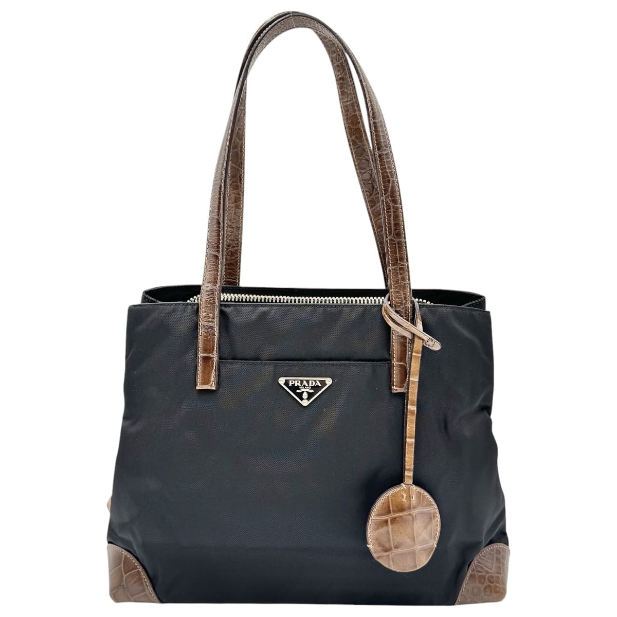 【中古】PRADA プラダ トートバッグ ブラック BR2683