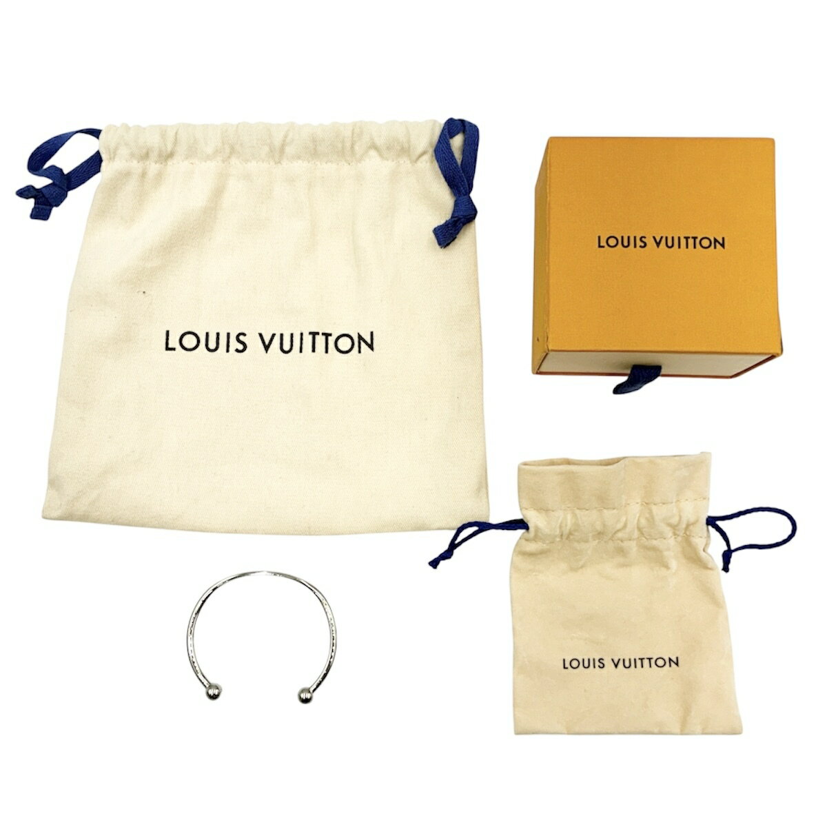 【中古】LOUIS VUITTON ルイヴィトン ジョンク モノグラム バングル ブレスレット シルバー M64839
