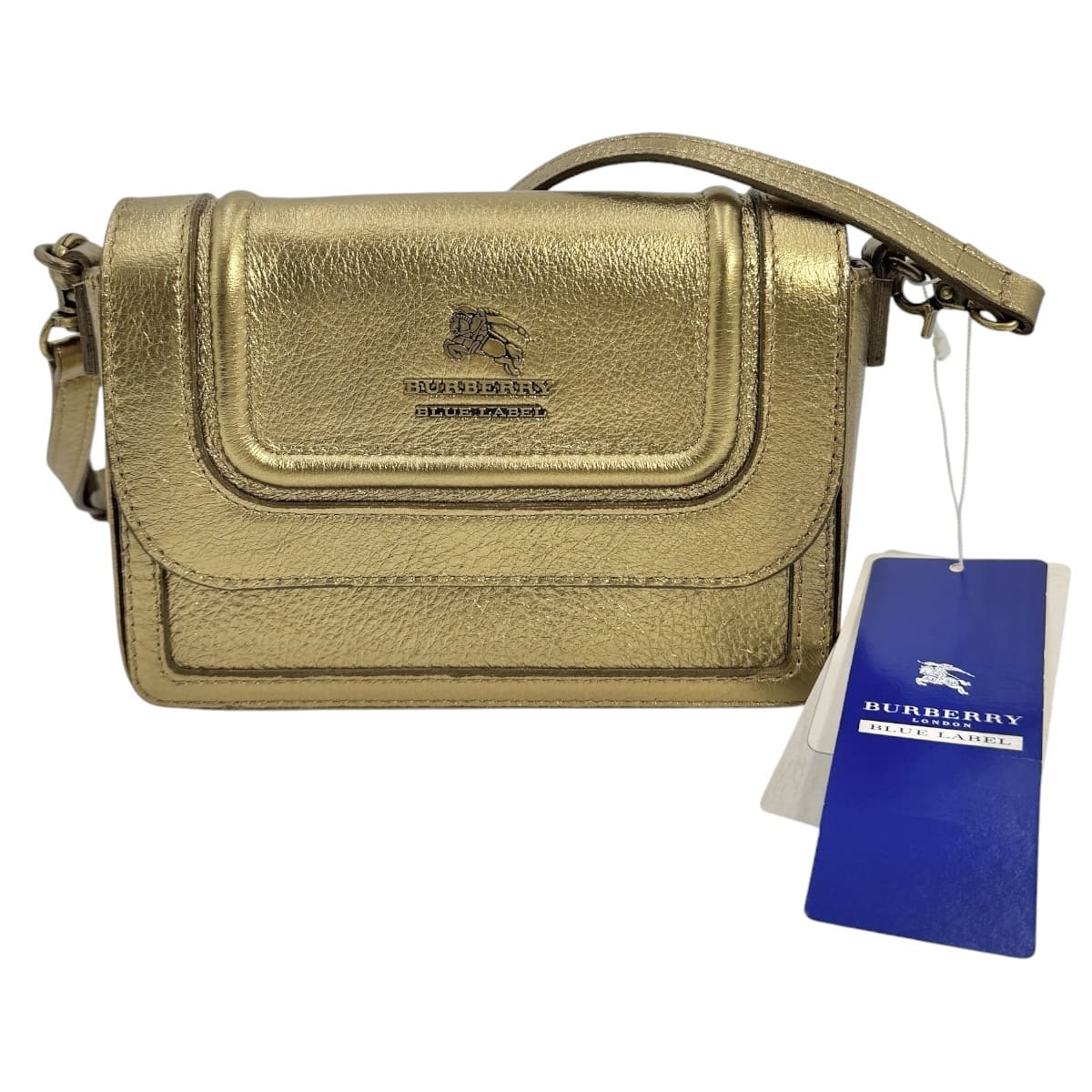 【中古】BURBERRY バーバリー ショルダーバッグ ゴールド
