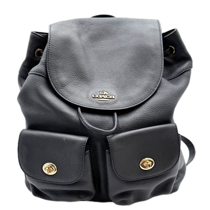 【中古】COACH コーチ リュック ブラック F37410