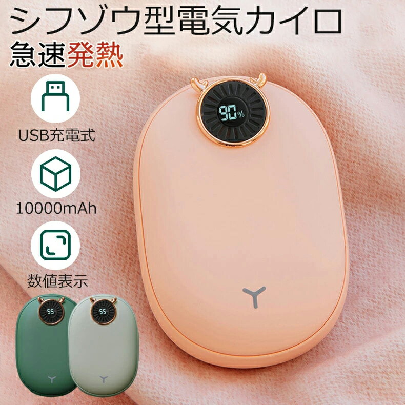 充電式カイロ 電気カイロ 10000mAh USB充電式 ハンドウォーマー 2段温度調整 両面急速発熱 急速充電 防寒グッズ 冷え性対策 通勤通学 軽量 携帯便利 ギフト 贈り物 充電ハンドウォーマー 電子カイロ かわいい プレゼント 冬対策 手 ハンズ ピンク 軽量 コンパクト スマホ充電