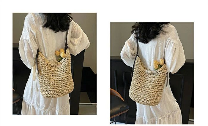 かごバッグ レディース ショルダーバッグ 斜め掛け 編みバッグ 軽量 カゴバッグ 旅行バッグ 肩掛け カバン 大容量 大人 可愛い ナチュラル カジュアルバッグ 籠バッグ 海 カゴ バッグ リゾート 無地 シンプル 大人 夏