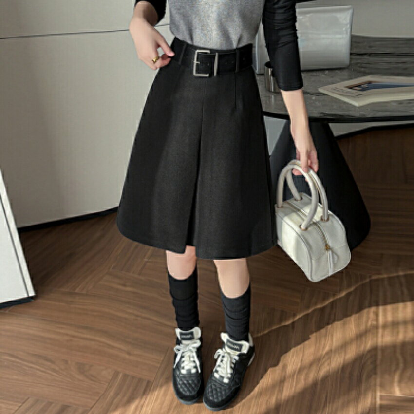 スカート ひざ丈 秋冬 aラインスカート プリーツ アシメトリー ウール調 ひざ丈スカート ハイウェスト 大きいサイズ ショート丈 ボリューム きれいめ オフィス 通勤 OL ウールスカート 暖かい 着回し カジュ