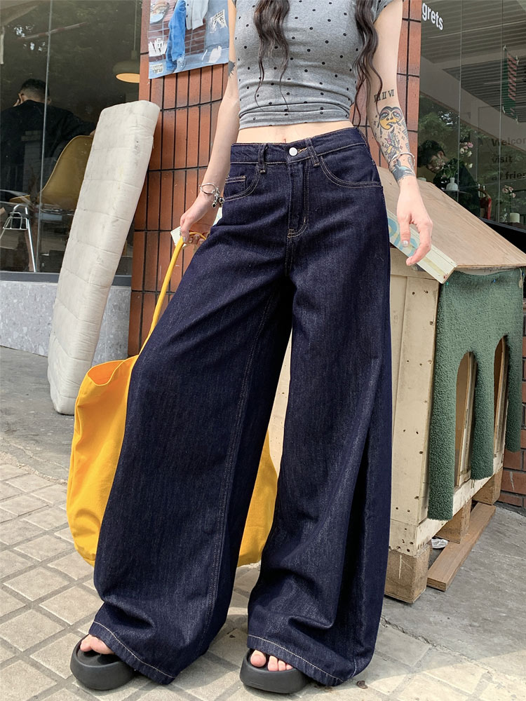 ワイドパンツ デニム レディース 春夏 デニムパンツ ゆったり デニムワイドパンツ パンツ ワイド イージーパンツ ロング丈 ボトムス ロングパンツ ワイドデニム カジュアル 体型カバー 春 夏 秋 ハイウエスト ポケット きれいめ 大きいサイズ 着痩せ シンプル おしゃれ