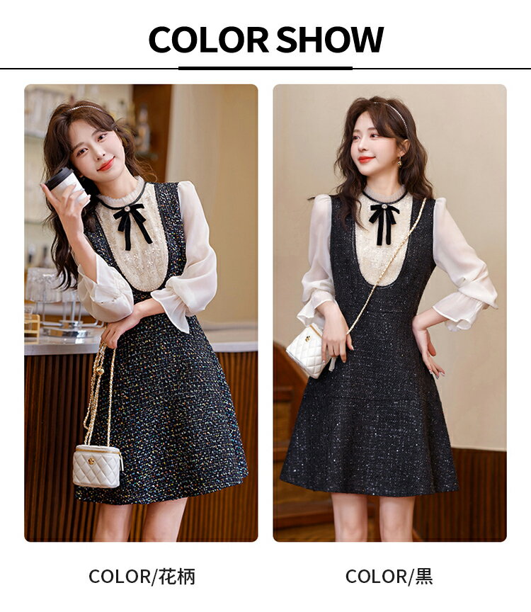 ワンピース レディース ドレス 結婚式 入学式 長袖 Aライン フォーマル カジュアル 白 黒 20代 30代 40代 50代 シンプル 大人 上品 エレガント お出かけ 成人式 同窓会 パーティー レイヤード風 きれいめ 春 夏 秋 冬