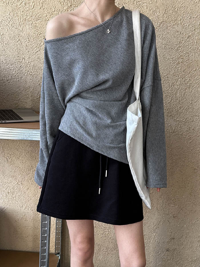 Tシャツ オフショルダー レディース 長袖 オープンショルダー トップス カットソー...