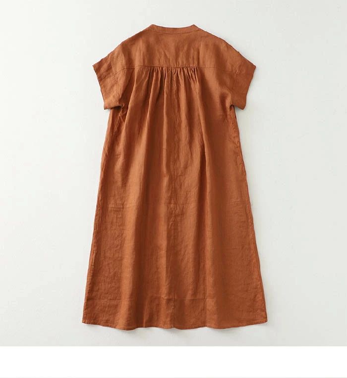 　レディース　シャツ　トップス 2025 夏 レトロ リネン 染め オールド ラージ シャツ レディース ゆったり 個性 ミドル スリーブ トップス