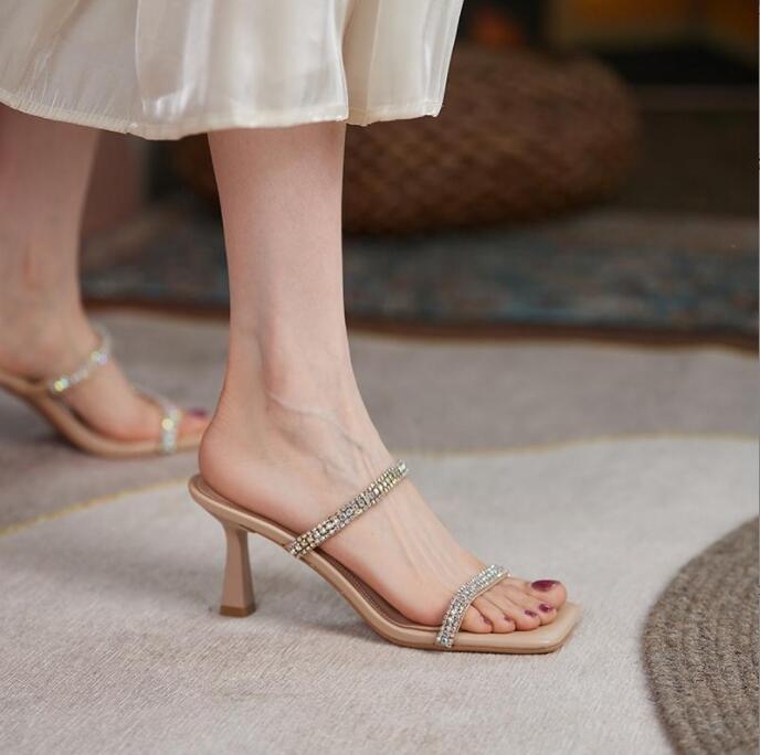 6cm ミュール サンダル 痛くない レディース 走れる サンダル ミュール ハイヒール ピンヒール 美脚パンプス 美脚サンダル 通勤用 送料無料