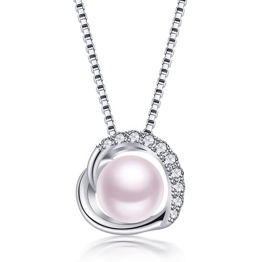 [SK.Whiee]パールネックレスレディース真珠ペンダントハート「水の愛」シルバー925金属アレルギー対応..