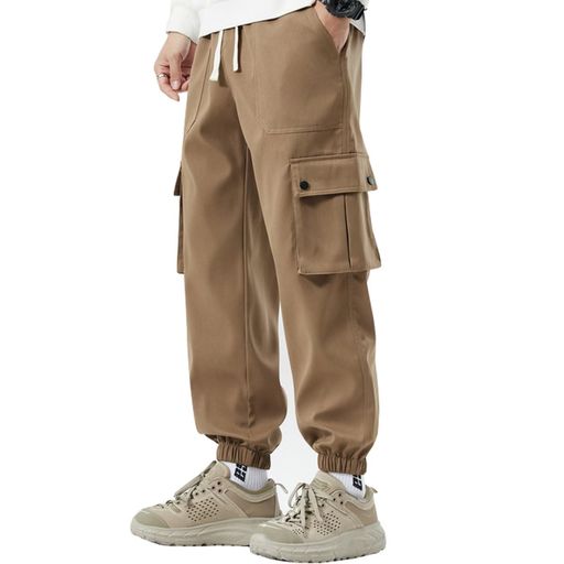 [Kayiyasu]カーゴパンツメンズパンツズボン9分丈ジョガー綿パンツ大きいサイズワークワークマン調整紐..