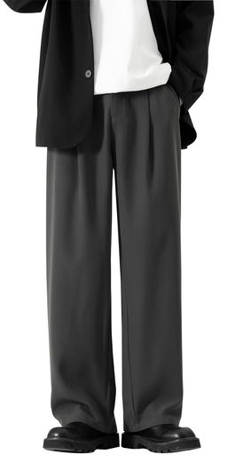 [Hilarocky]ワイドパンツメンズズボンロングパンツウエストゴムガウチョパンツゆったりスラックス大きいサイズボトムスカジュアル春秋冬