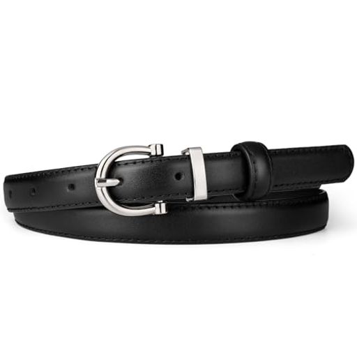 [maikun]レディースベルト本革黒