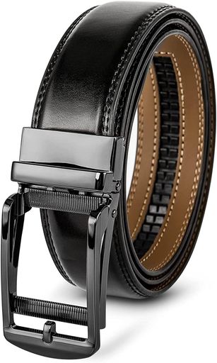 [GOLDLEMON]メンズベルト大人用穴なしオートロック式38段階調節本革レザー使いやすいビジネスカジュア..