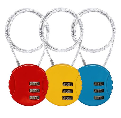 YAVINCOL3個入スーツケースロック3桁のコードロックダイヤル錠パスワードロック防犯ロック安全ロックコ..