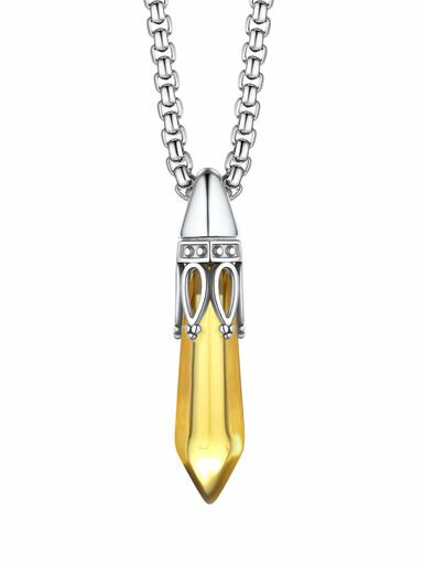 [Bestyle]ネックレスレディース誕生石ネックレスステンレス金属アレルギー錆びない11月誕生石シトリンペンダントジルコニアシンプル男女兼用合成石アクセサリー誕生日母の日プレゼント