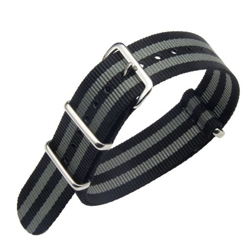 Watch Band, Belt - [Abcycle]腕時計Natoベルト20mmナイロンベルトブラック/グレー布腕時計ナイロンバンド布製時計のベルト交換20ミリ工具付