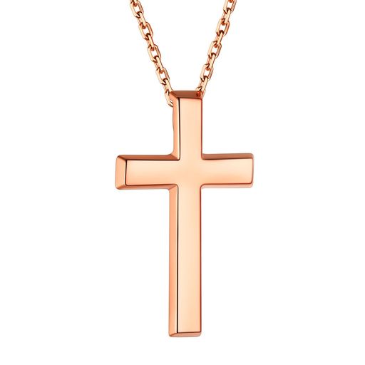 [ChainsHouse] クロス ネックレス レディース 十字架 ペンダント シルバー925 ピンクゴールド仕上げ シンプル アクセサリー