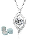 KRKC&COしずくネックレスレディース誕生日プレゼント女性DVVS1モアッサナイトアクアマリンシルバープラチナ仕上げ金属アレルギー長さ調節かわいいクリスマスホ...