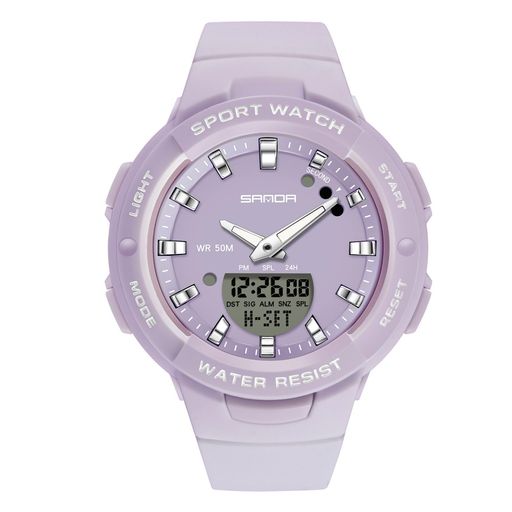 RORIOS腕時計レディースウォッチデジタル多機能シンプルクオーツ通勤通学試験用スポーツカジュアルおしゃれクリスマスメンズ男女兼用誕生日プレゼントパープル