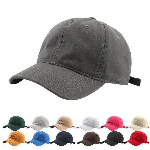 [NAVIBULE]無地キャップメンズ大きいサイズ綿100%野球帽軽量UVカット帽子男女兼用コットンぼうし調節可能(55-60cmダークグレー)(4)