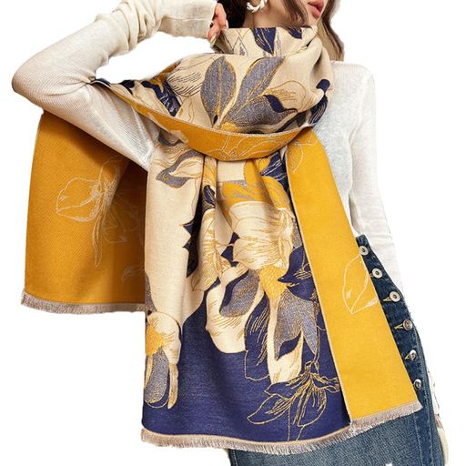 [sunyhom]大判ストールレディースマフラー花柄おしゃれ母の日ひざ掛けストール大判厚手肩掛け冷房対策..