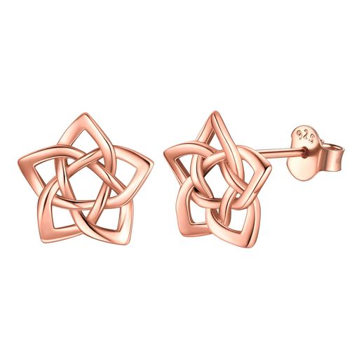 [ChicSilver] ピンクゴールド ピアス レディース 人気 星の花 フラワー 透かし かわいい アクセサリー