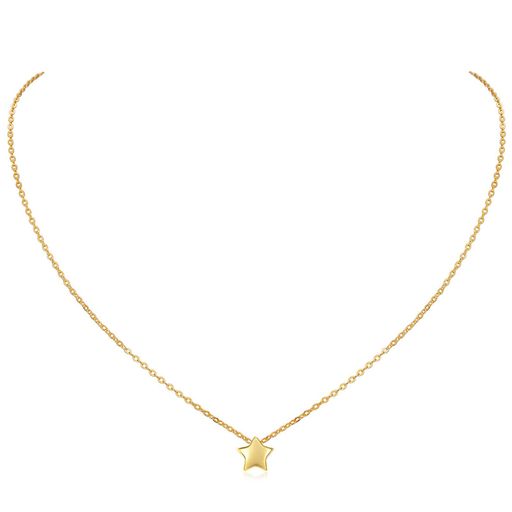 [ChicSilver]星ネックレスレディース人気シンプルゴールドK18金地金かわいいスターアクセサリー