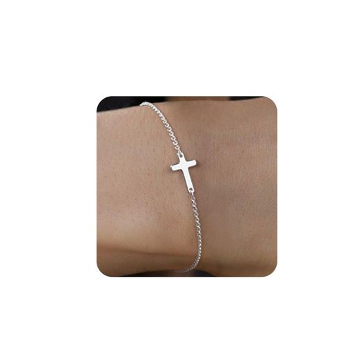 【Mesaro】ブレスレットレディースメンズ十字架2連ブレスレットつけっぱなし長さ調節可能シルバーゴールドアクセサリーチェーンシンプル金属アレルギー誕生日母の日...