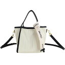 CEEKAY2点セットショルダーバッグカゴバッグトートバッグレディース斜めがけ2WAYハンドバッグ手提げ大容量肩掛け軽い旅行カバン可愛いポーチ付け白x黒色