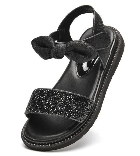 [WUIWUIYU]サンダル女の子夏靴子供サンダルリボン飾りマジックテープ式柔らかい歩きやすい結婚式お出掛..