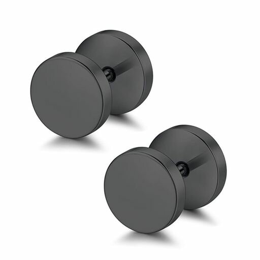 ピアスメンズシンプルメンズピアス黒6mmサージカルステンレススタッドピアスつけっぱなしネジ式ジュエリー男女兼用両耳用キャッチ人気おしゃれプレゼントレディースファーストピアス…