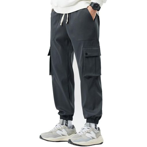 [Kayiyasu]カーゴパンツメンズパンツズボン9分丈ジョガー綿パンツ大きいサイズワークワークマン調整紐人気快適かっこいいカジュアルゆったりオシャレオールシーズン(3XL9分丈ダークグレー)