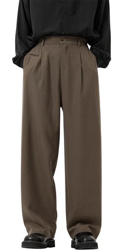 [Hilarocky]ワイドパンツメンズズボンロングパンツウエストゴムガウチョパンツゆったりスラックス大きいサイズボトムスカジュアル春秋冬