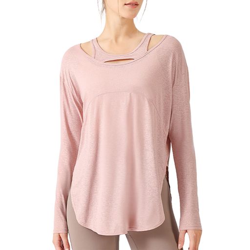 [Karsaer]ヨガウェアトップス長袖ロングレディーススポーツシャツブラウスお尻が隠れる吸湿速乾通気2way体型カバースポーツウェアトレーニングウェアランニングジムA0030