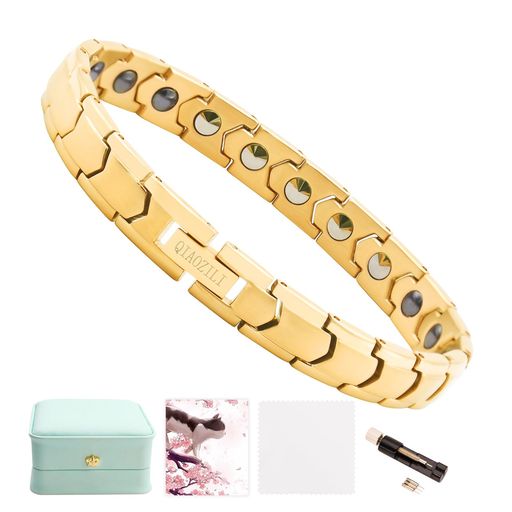 [QIAOZILI]ゲルマニウムブレスレットチタン鋼男女通用ヘマタイトブレスレット磁気帯電防止ブレスレット..