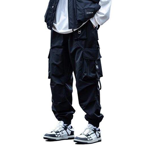 Pants - ZORZINDアウトドアカーゴパンツワイドパンツディッキーズブラックズボン機能防風防水トレッキング男女兼用春秋服(L)