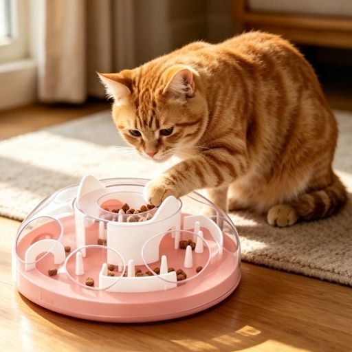 インドア 【猫の一気食い防止に】面白いフード・パズル、猫ちゃんは が脳力を発揮しながら食べるゲームデザインで、食事速度を自然に緩め、消化器系の健康を守ります。 【DIY簡単調節!3段階難易度】 各部品は簡単に取り外し、付けることができます。部品の増減で「簡単」、「普通」、「高難易度」の3段階に調節できます、猫のスキルに合わせて調節します。初心者からエキスパートまで、猫の楽しみを最大化します。 【知的刺激の源泉】迷宮の構造は猫の好奇心を引き立て、知的刺激を与えます。日常的に使用することで、猫の脳の活性化と知能開発に役立ちます。 【洗いやすい】各部品が完全に分解可能で、洗浄が容易です。猫の健康を守り、快適な環境を提供します。 【防滑パッド付!安心安定】 迷宮の底部に、防滑パッドを付けています。このパッドは、玩具を滑りにくらせ、安定性を高めます。猫が活発に遊ぶ時も、心配なく使用できます。また、床面に傷をつけない優しい素材を使用し、室内の美しさを保ちます。安心して、快適に猫と一緒にゲームを楽しむことができます。 【成長を目にする喜び】難易度を徐々に上げることで、猫の成長と進歩を目の当たりにすることができます。