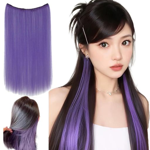 VEVE&MIKIエクステワンタッチエクステグラデーション襟足エクステロング巻き付け毛かつらポイントウィッグ襟足ウィッグかつら部分ウィッグエクステンション巻き髪ワンタッチ耐熱自然フ…