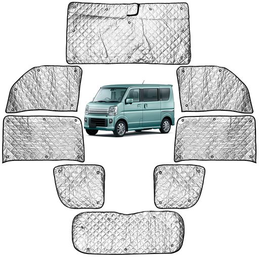 TELLIKAエブリイサンシェードDA17VサンシェードエブリィワゴンDA17Wサンシェード遮光シェード車中泊仮眠マルチサンシェード断熱遮光車窓日よけ車中泊グッズアウトドア露天駐車盗難防止UV…